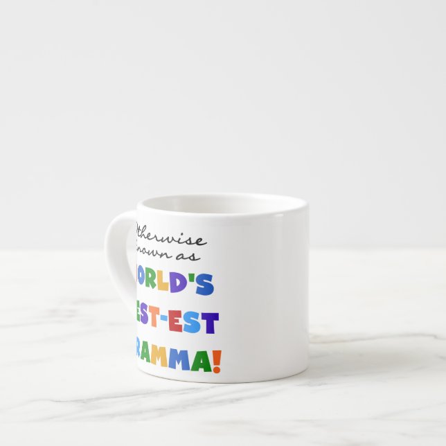 Andernfalls als die besten Gramma-Geschenke bezeic Espressotasse (Vorderseite Links)