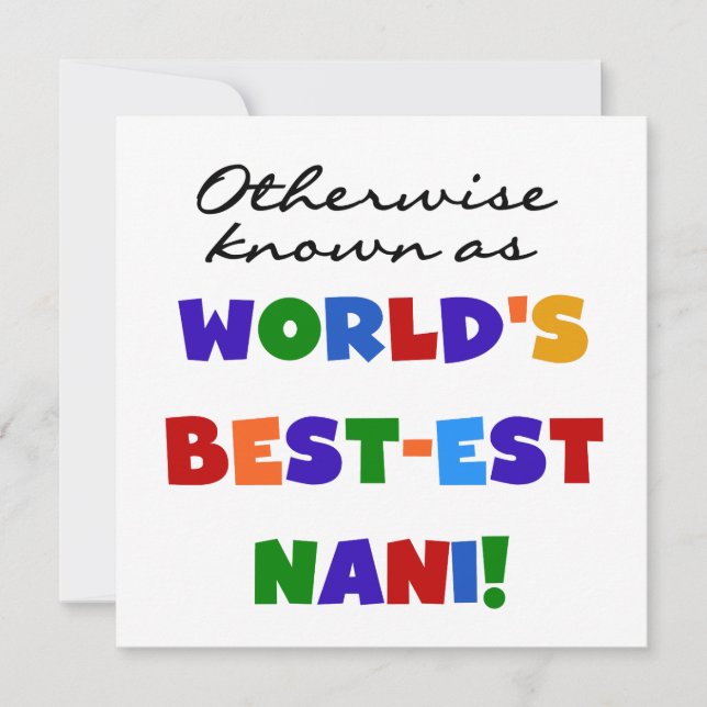 Andernfalls bekannt als die besten Nani Tshirts un (Vorderseite)