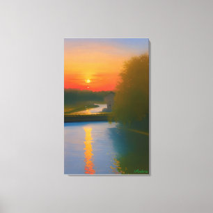 Anders Artistry* dusk Falls on Waterway Leinwanddruck