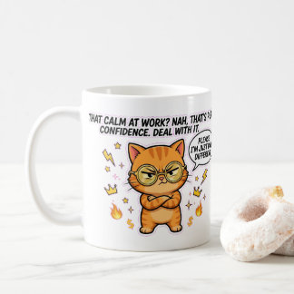Anders gebaut Selbstsichere Katze Lustiger Becher Kaffeetasse