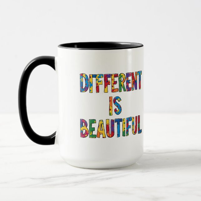 Anders ist schön - Aufmerksamkeit für Autismus Tasse (Links)