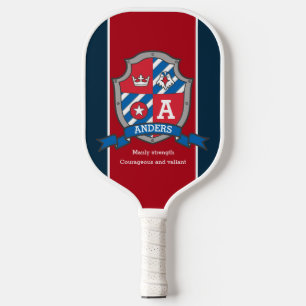Anders Letter Ein Name bedeutet Rotblauer Ritter W Pickleball Schläger
