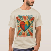 "Anders, nicht weniger" T-Shirt für Autismus-Akzep