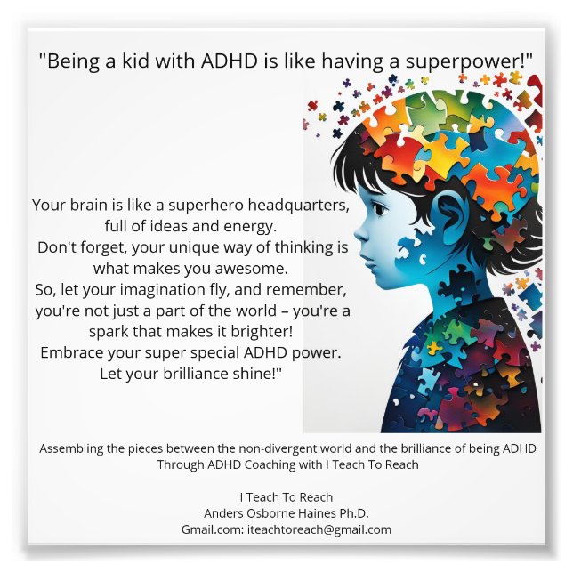Anders OsbornePhD* Postive TDAH Attributes Poster (Devant)