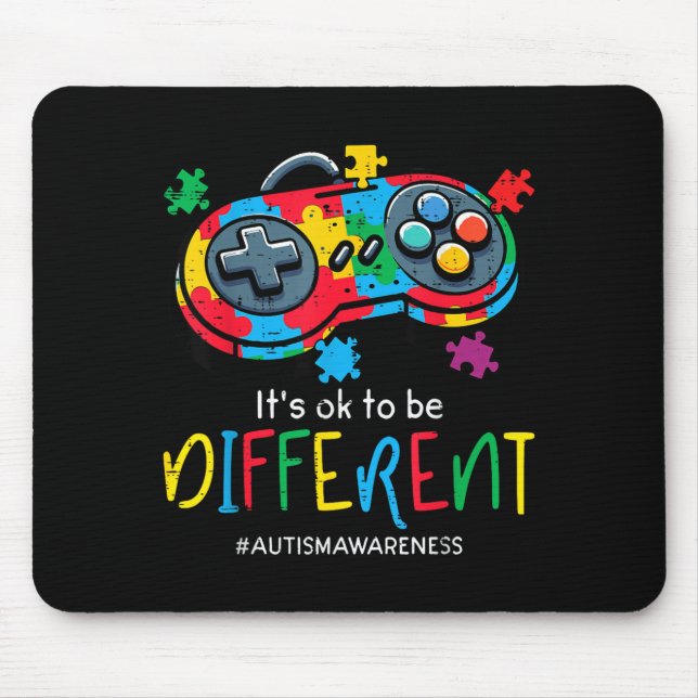 Anders sein Gaming Controller Autismus Männer Jung Mousepad (Vorne)