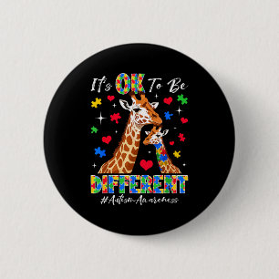 Anders zu sein Autismus-Bewusstsein Giraffen-Puzzl Button
