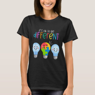 Anders zu sein Autismus-Bewusstsein Puzzle Glühbir T-Shirt