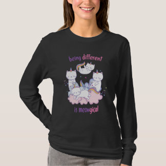 Anders zu sein ist meowgisch Lustige Einhorn-Katze T-Shirt