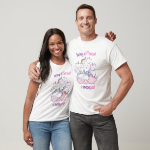 Anders zu sein ist meowgisch Lustige Einhorn-Katze T-Shirt