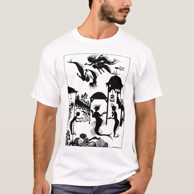 Andersen: Kleine Meerjungfrau-Silhouette T-Shirt (Vorderseite)
