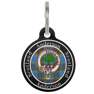 Anderson Abzeichen & Tartan Personalisiert People Haustiermarke