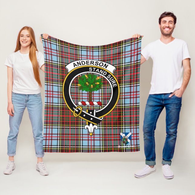 Anderson Ancient Clan Abzeichen Tartan Kariert Fleecedecke (Beispiel)