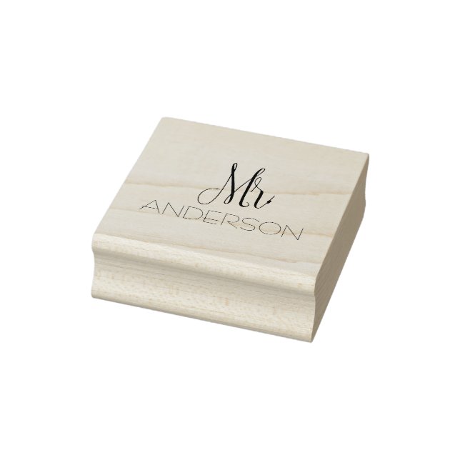 Anderson Black Script Typografy Name Gummistempel (Stempel)