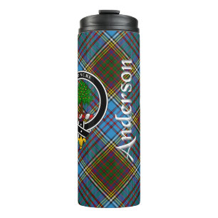 Anderson Clan Abzeichen & Tartan Thermosbecher