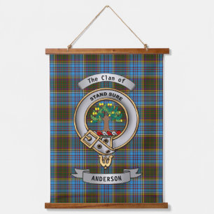 Anderson Clan Abzeichen & Tartan Wandteppich Mit Holzrahmen