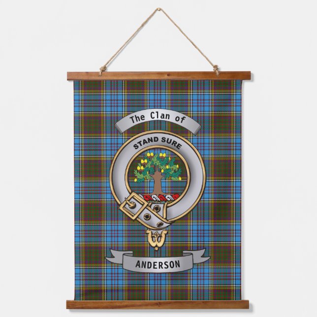 Anderson Clan Abzeichen & Tartan Wandteppich Mit Holzrahmen (Vorderseite)