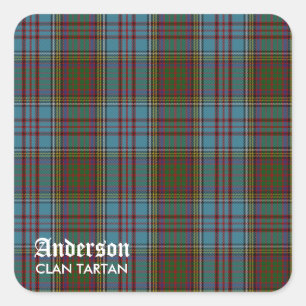 Anderson-Clan-FamilieTartan (mit Namen) Quadratischer Aufkleber