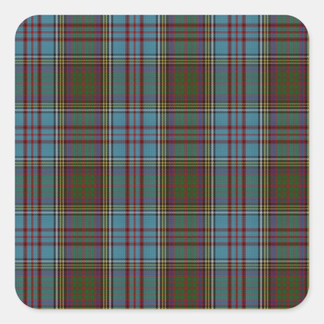 Anderson Clan Family Tartan Quadratischer Aufkleber (Vorderseite)