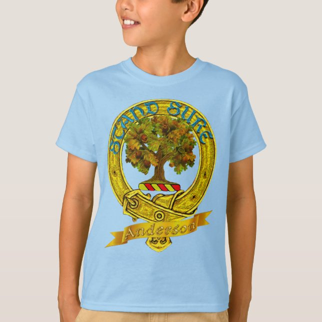 Anderson Clan Kids' T - Shirt (Clan Emblem und Mot (Vorderseite)