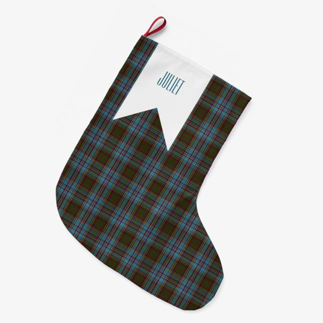 Anderson Clan Tartan Kariert Pattern Scottish Großer Weihnachtsstrumpf (Vorderansicht (hängend))