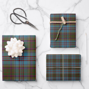  Anderson Clan Tartan Kariertes Muster Schottisch Geschenkpapier Set