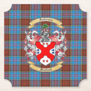Anderson Crest w/ Anderson Tartan 6 Coasters Untersetzer
