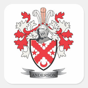 Anderson-Familienwappen-Wappen Quadratischer Aufkleber