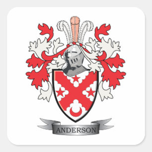 Anderson-Familienwappen-Wappen Quadratischer Aufkleber