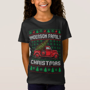 Anderson Family Ugly Christmas Sweater Red Truck F T-Shirt