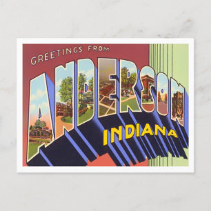 Anderson, Indiana Vintage Große Buchstaben Postkar Postkarte