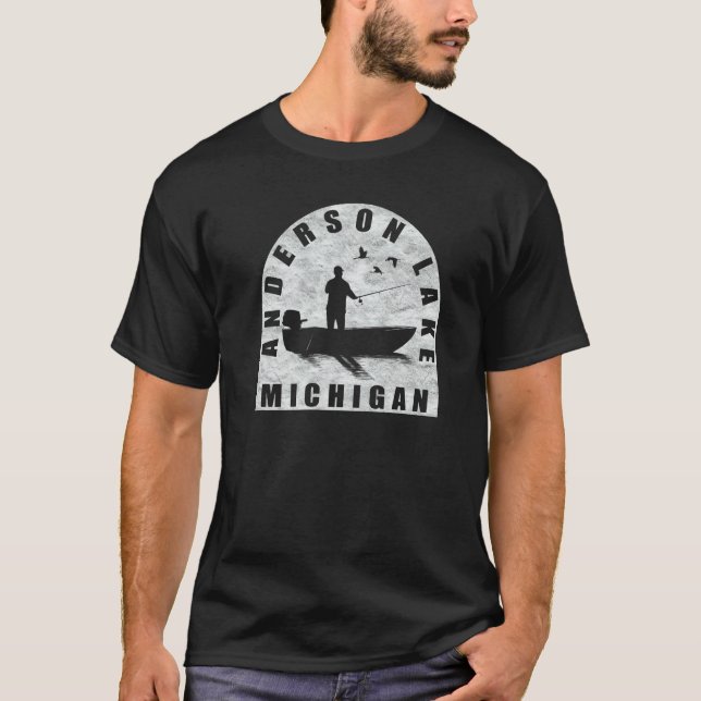 Anderson Lake Fishing Michigan T-Shirt (Vorderseite)