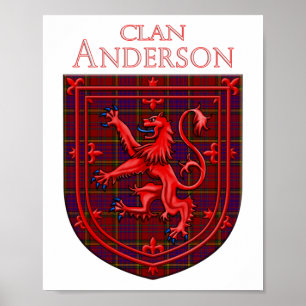 Anderson of Kinnelieber Red Tartan Scottish Karier Poster