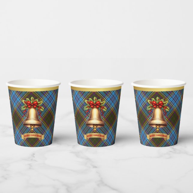 Anderson Personalisiert Tartan Christmas Pappbecher (Multi)