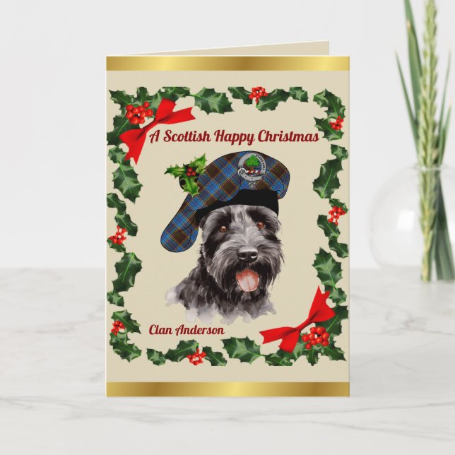 Anderson Scottie Dog Personalisiert Xmas Karte (Vorderseite)