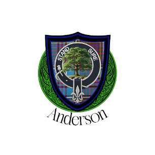 Anderson Scottish Clan Tartan und Wappen Flachmann