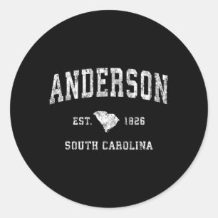 Anderson South Carolina Sc Athletic Sports Runder Aufkleber