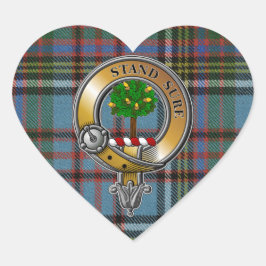 Anderson Tartan & Abzeichen Herz-Aufkleber