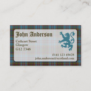 Anderson Tartan Carte de visite