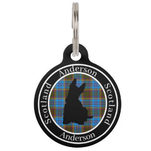 Anderson Tartan & Scottie Dog Personalisiert Haustiermarke