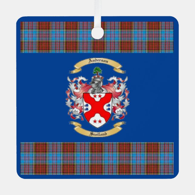 Anderson Wappen w/Anderson Tartan* Ornament Aus Metall (Vorderseite)