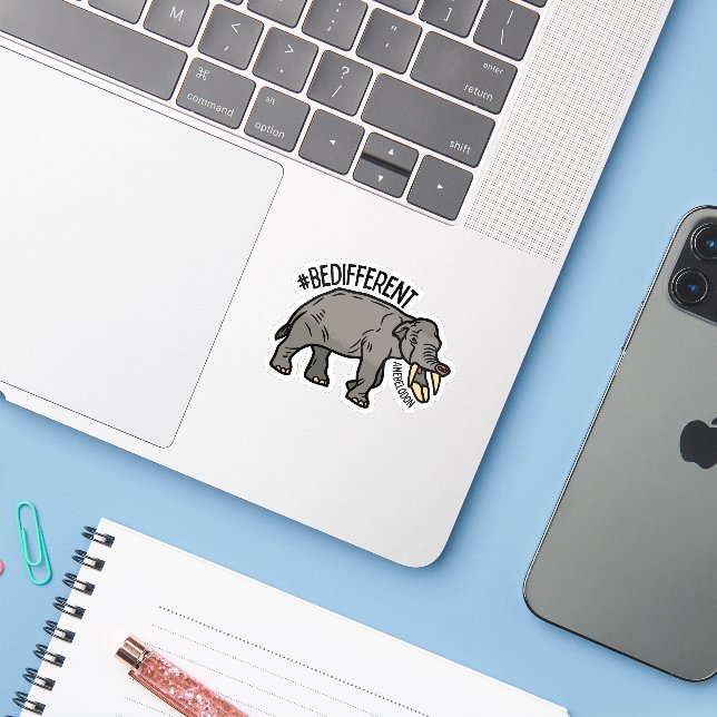 #AndersSein Amebelodon Aufkleber (Laptop mit iPhone)