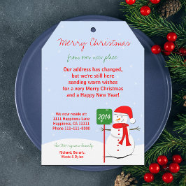 Änderung der Adresse Weihnachtsflachkarte Tag Snow Feiertagskarte