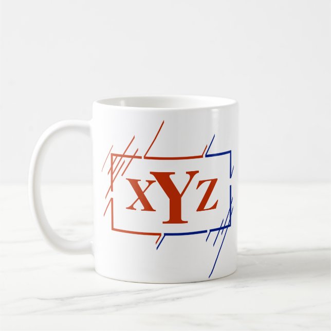 Änderung der anfänglichen monogramm braunen blauen kaffeetasse (Links)