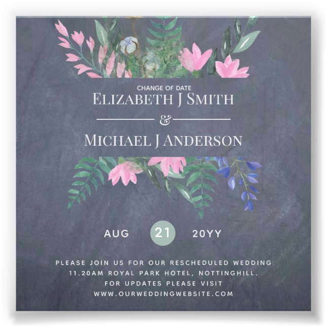 Änderung der Datumspläne Aufschiebung der Wildblum Fotodruck (Vorne)