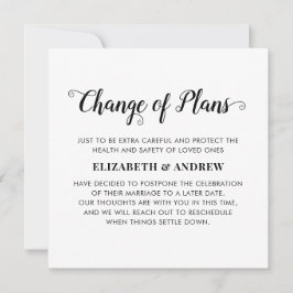 Änderung der Pläne Aufschiebtes Hochzeitereignis-F Ankündigung