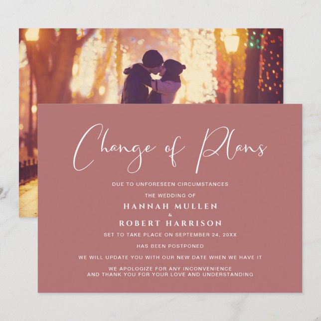 Änderung der Pläne Aufschiebung Foto Marsala Ankündigung (Vorne/Hinten)