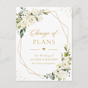 Änderung der Pläne Elegant Gold Geometrisch Rose F Postkarte