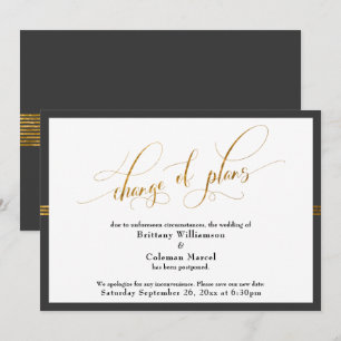 Änderung der Pläne Elegant Grau mit Goldstreifen K Einladung