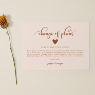 Änderung der Pläne für die Meldung der Hochzeitsak Ankündigung