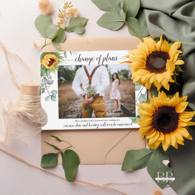 Änderung der Pläne Gelbe Sonnenblumen Postkarte (Von Creator hochgeladen)